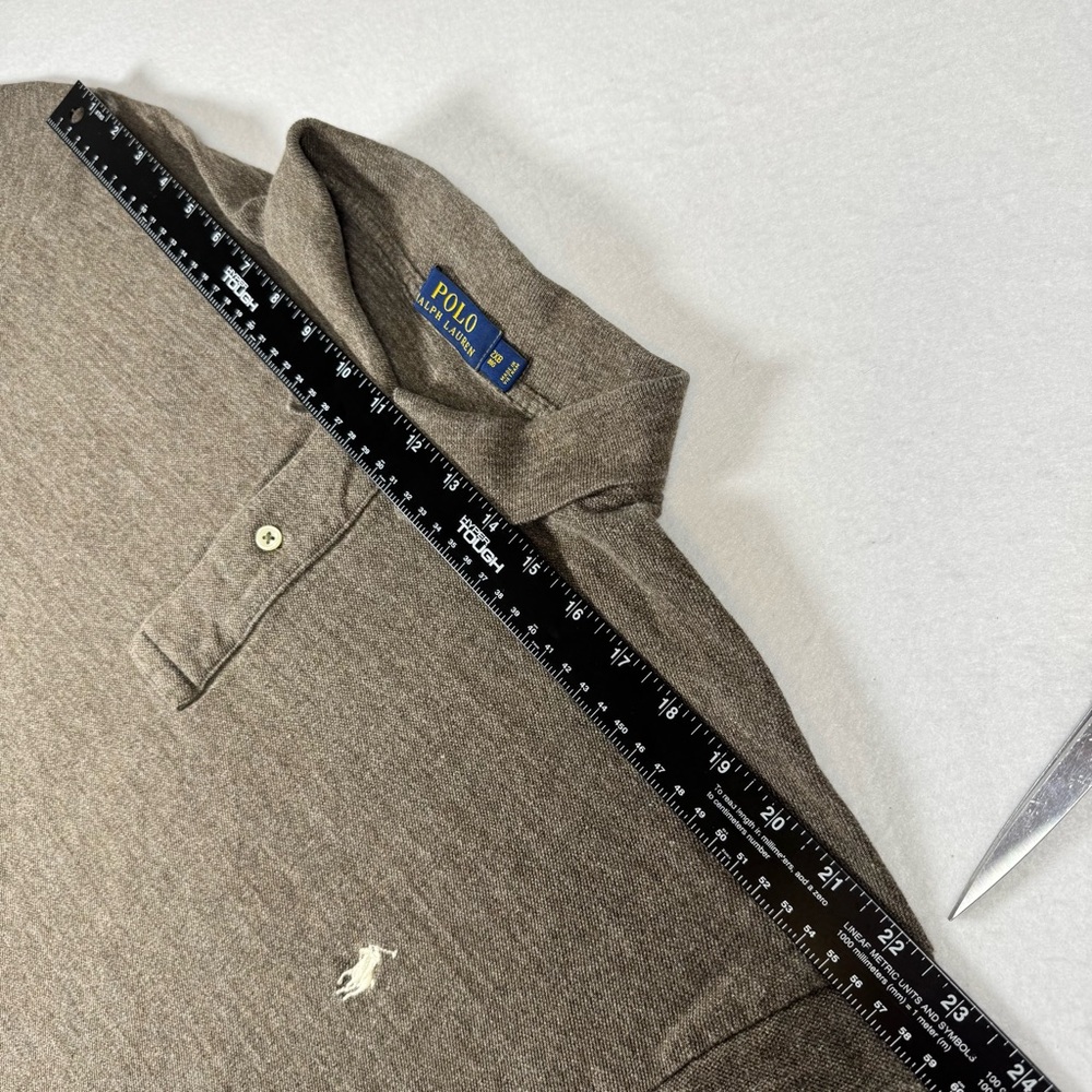 Polo Ralph Lauren Men’s 2XB‎ Brown Long‑Sleeve Cotton Polo Shirt - Picture 10 of 13
